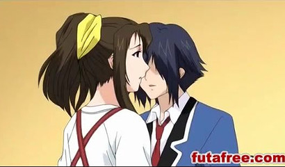 Shy anime boentai babe having sex on sofa