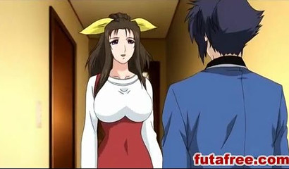 Shy anime boentai babe having sex on sofa