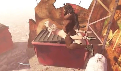 Crazy gangbang 3d cartoon in real doggy style