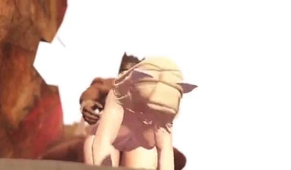 Crazy gangbang 3d cartoon in real doggy style