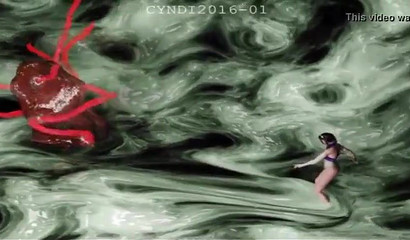 Pink-haired girl attacked by a bizarre tentacle thingie