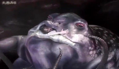 Pink-haired girl attacked by a bizarre tentacle thingie