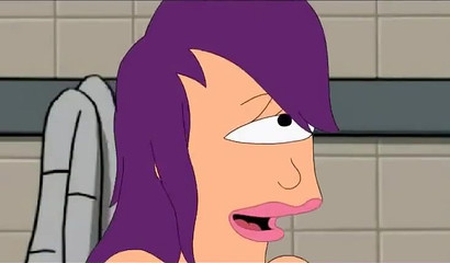 Futurama porn cartoon - Fry bangs Leela and Amy in bathroom