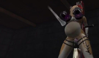 Pregnant furry creature gets fucked by a machine