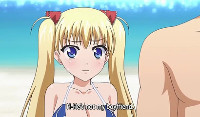 Bikini-clad teen blondie fucks a guy on a b each