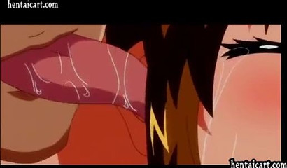 Cartoon babe with huge breasts gets licked and fucked by horny perverts