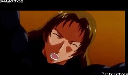 Cartoon babe with huge breasts gets licked and fucked by horny perverts