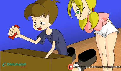 Young boy and busty blonde nanny