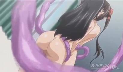 Tentacle action featuring two dark-haired babes