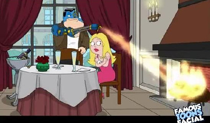 Good wife Francine Smith deepthroating Stan's robot cock - American Dad porn cartoon