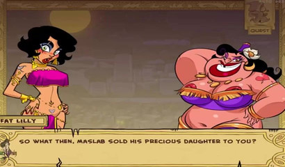 Jasmine sucks Gin's big dick in a fun XXX flash game