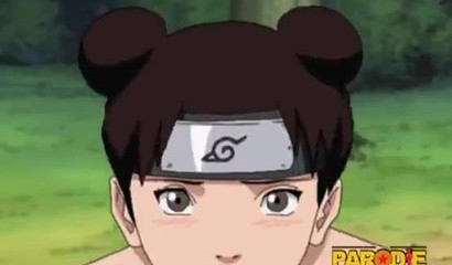 Naruto and Tenten fuck in the forest violently and passionately