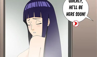 Hinata and two big dicks, sex video from the game Naruto