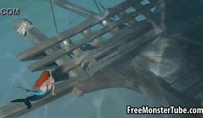 Mermaid Ariel and her new boyfriend have sex underwater