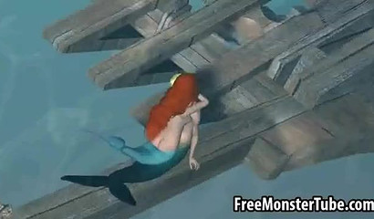 Mermaid Ariel and her new boyfriend have sex underwater