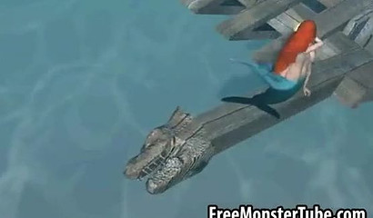 Mermaid Ariel and her new boyfriend have sex underwater