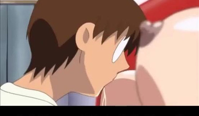 Young boy plays with mom's tits