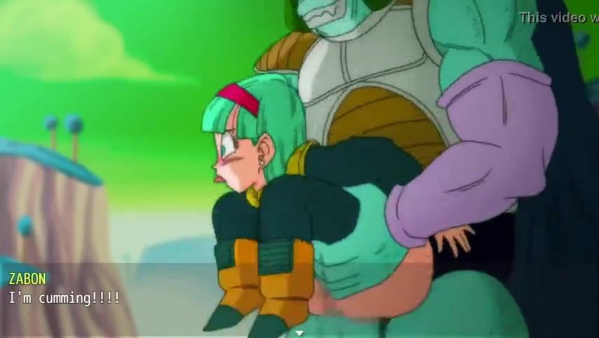 Monster impales a busty Bulma on a dick, sex video from the game Dragon Ball