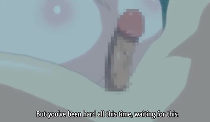 Brown-haired anime girl happily takes that young cock