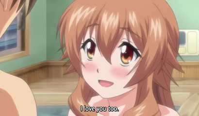 Brown-haired anime girl happily takes that young cock