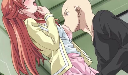 Bald boy worshipping the tits of a lovely young girl