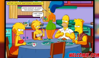 Playing Checkers - The Simptoons