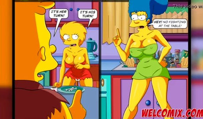 Playing Checkers - The Simptoons