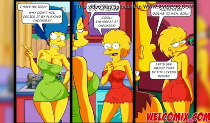 Playing Checkers - The Simptoons