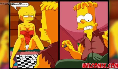 Playing Checkers - The Simptoons