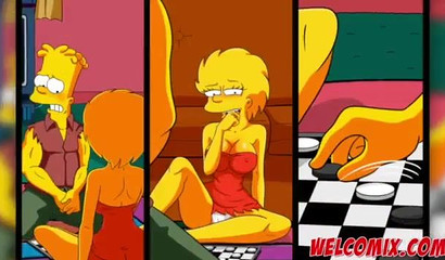 Playing Checkers - The Simptoons