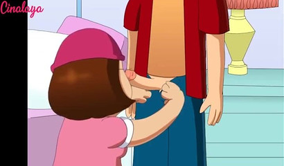 Meg Grffin showing off her deepthroating skills