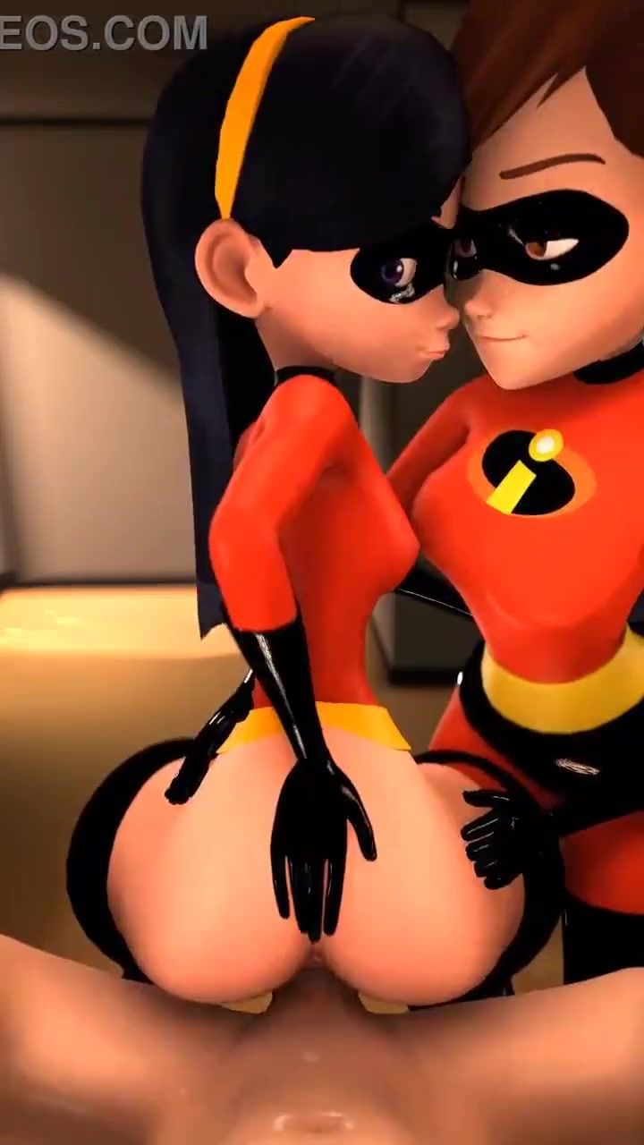 Мамочка Helen Parr учит дочку прыгать на члене, мультяшное инцест порно