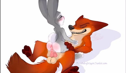 Sexy bunny Judy Hops and her friend Nick Wilde in XXX art collection