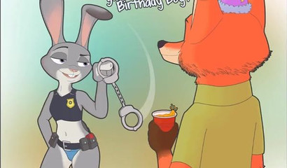 Sexy bunny Judy Hops and her friend Nick Wilde in XXX art collection