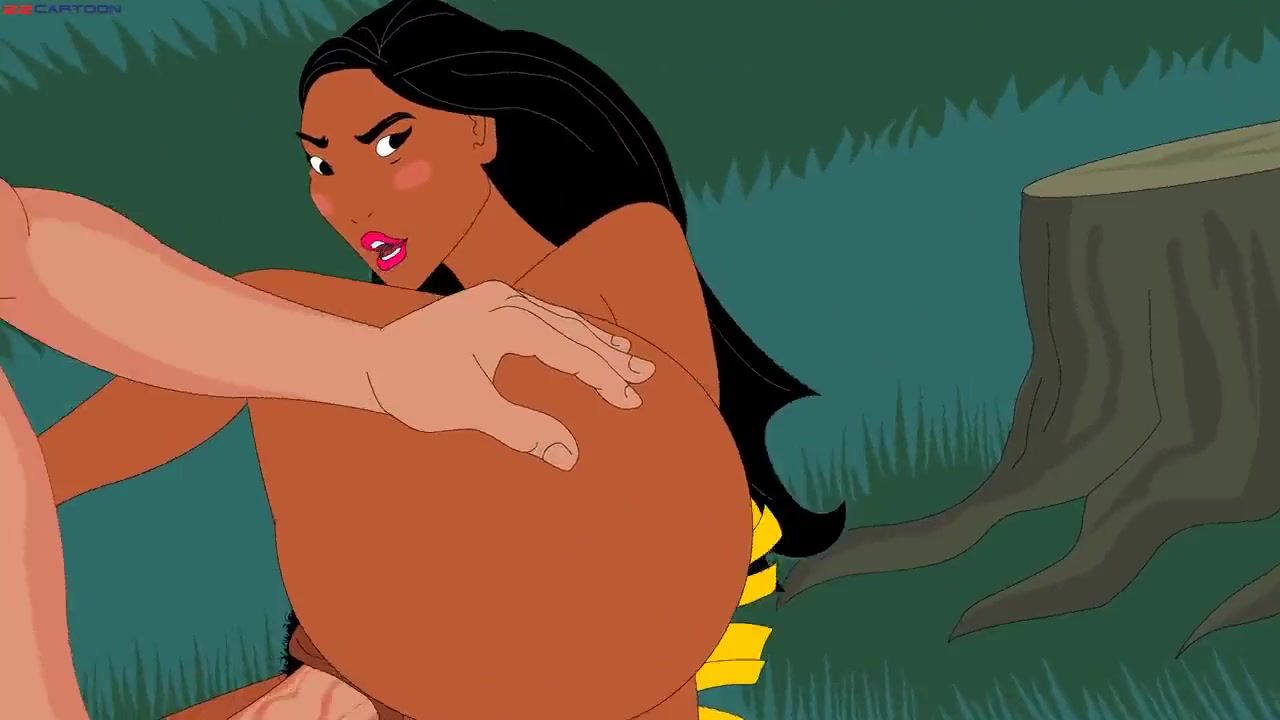 Pocahontas и John Smith наслаждаются сексом в лесу, порно мультфильм