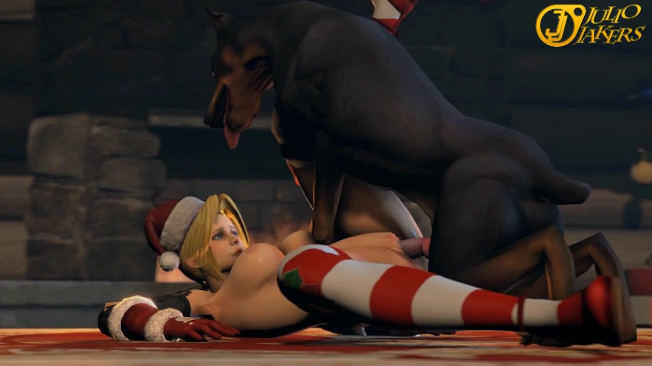 Рождественская красавица Хелена Холидей трахается с собакой