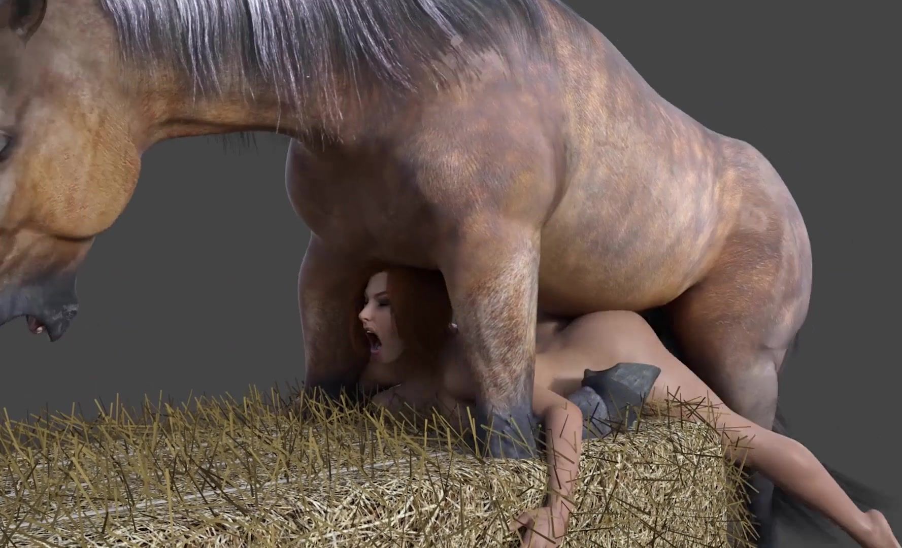 Femme qui se fait baiser par un cheval