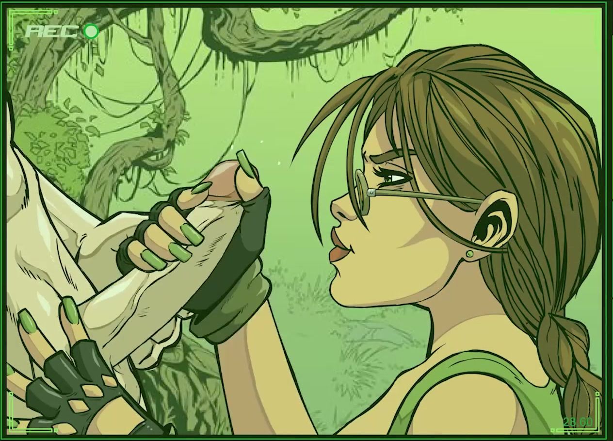 Lara Croft Cartoon Porn - Mamada profunda en la jungla de Lara Croft, porno de dibujos animados