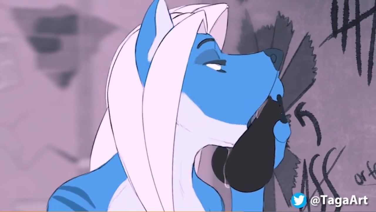 Cartoon Girls Swallowing Cum - She cleans his furry cartoon hose with her cum-hungry mouth
