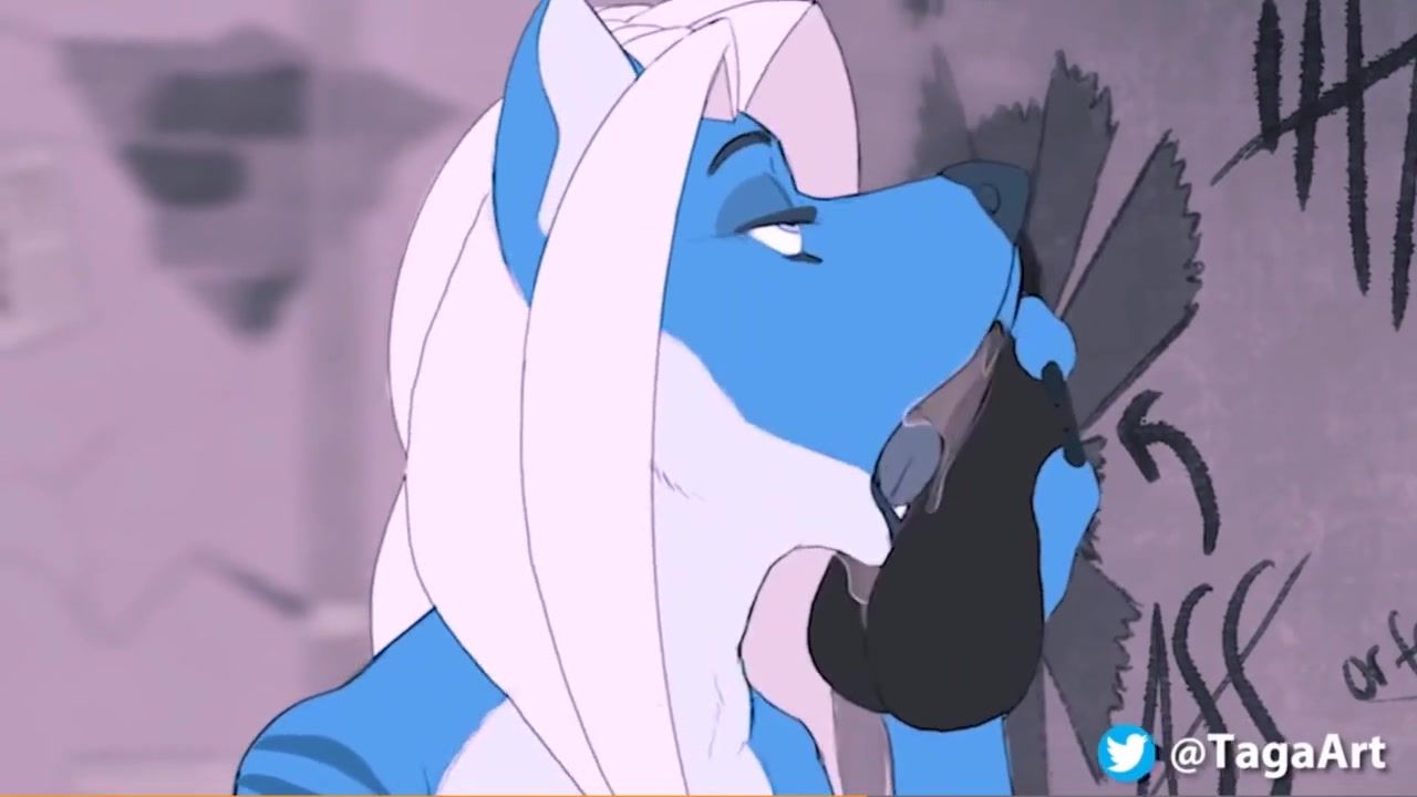 Furry Porn Cum In Mouth - She cleans his furry cartoon hose with her cum-hungry mouth