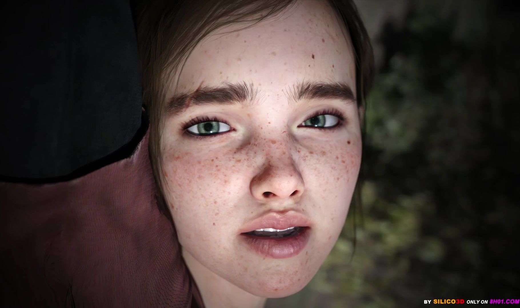 Innocent Ellie touches herself in 3d solo